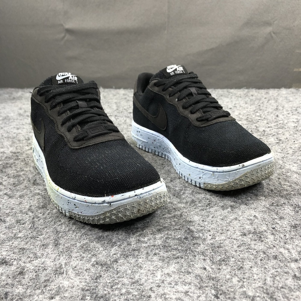 Nike Air Force 1 Crater Flyknit Shoes Mens 7 Black Chambray Blue DC4831-001